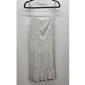 Open Edit White Polka Dot Spaghetti Dress